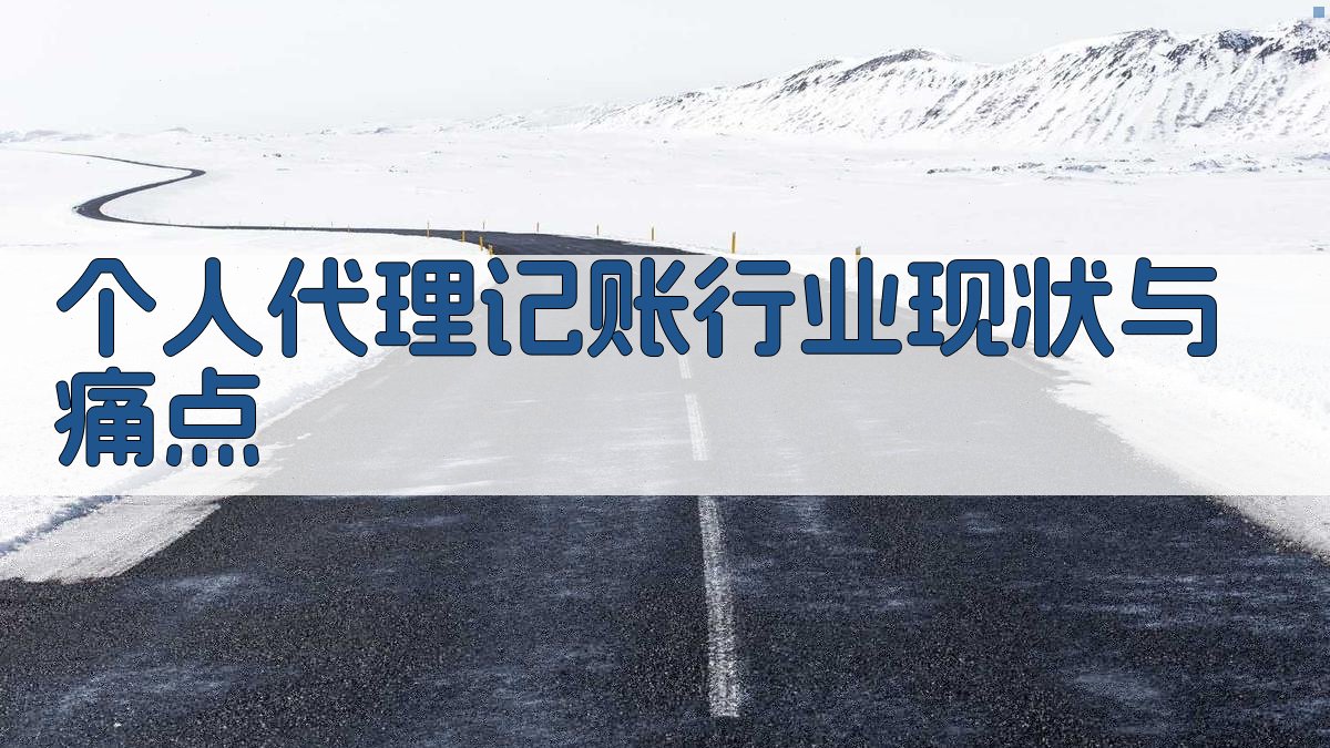 个人代理记账行业现状与痛点 图1