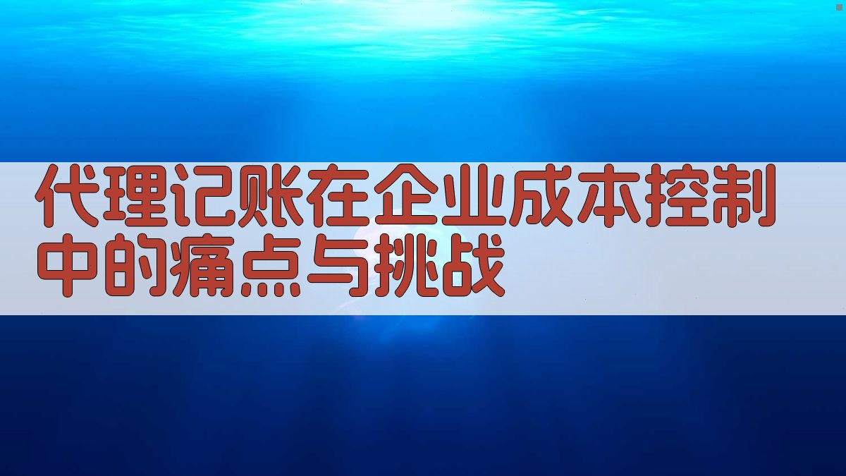 代理记账在企业成本控制中的痛点与挑战 图1