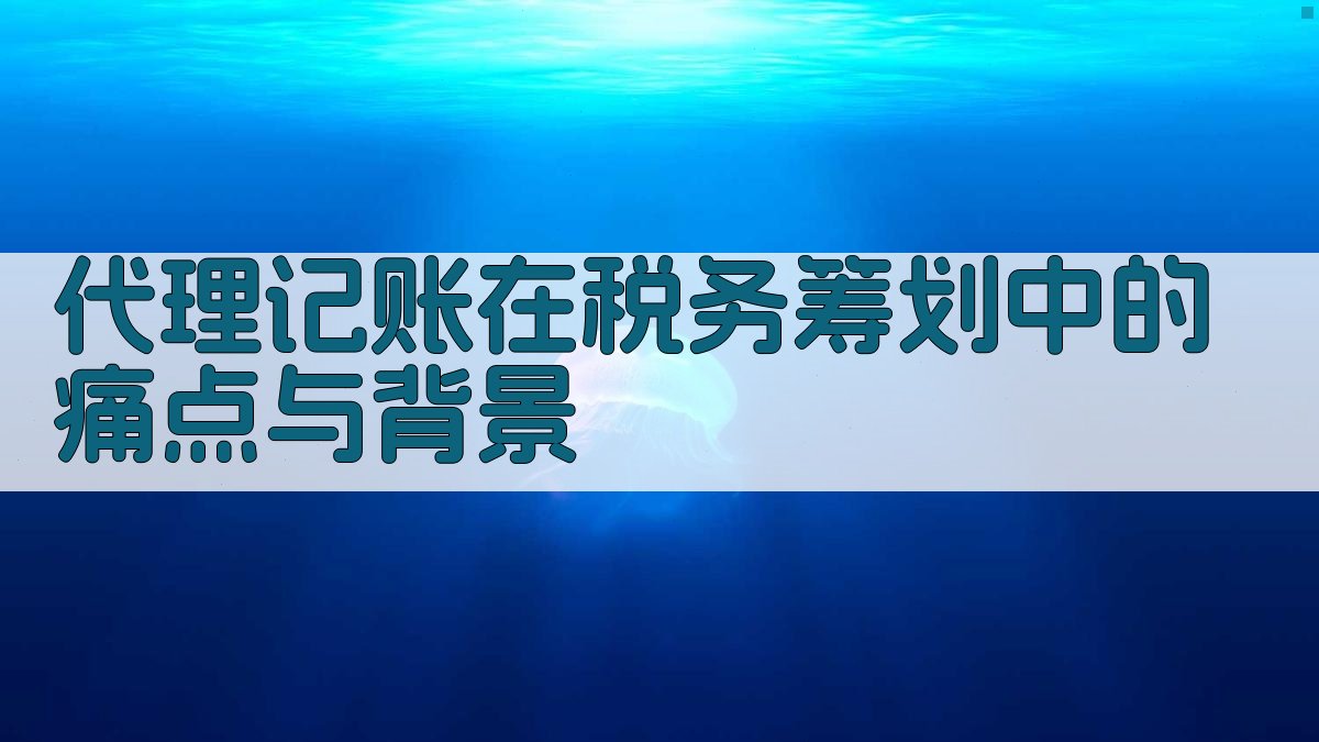 代理记账在税务筹划中的痛点与背景 图1
