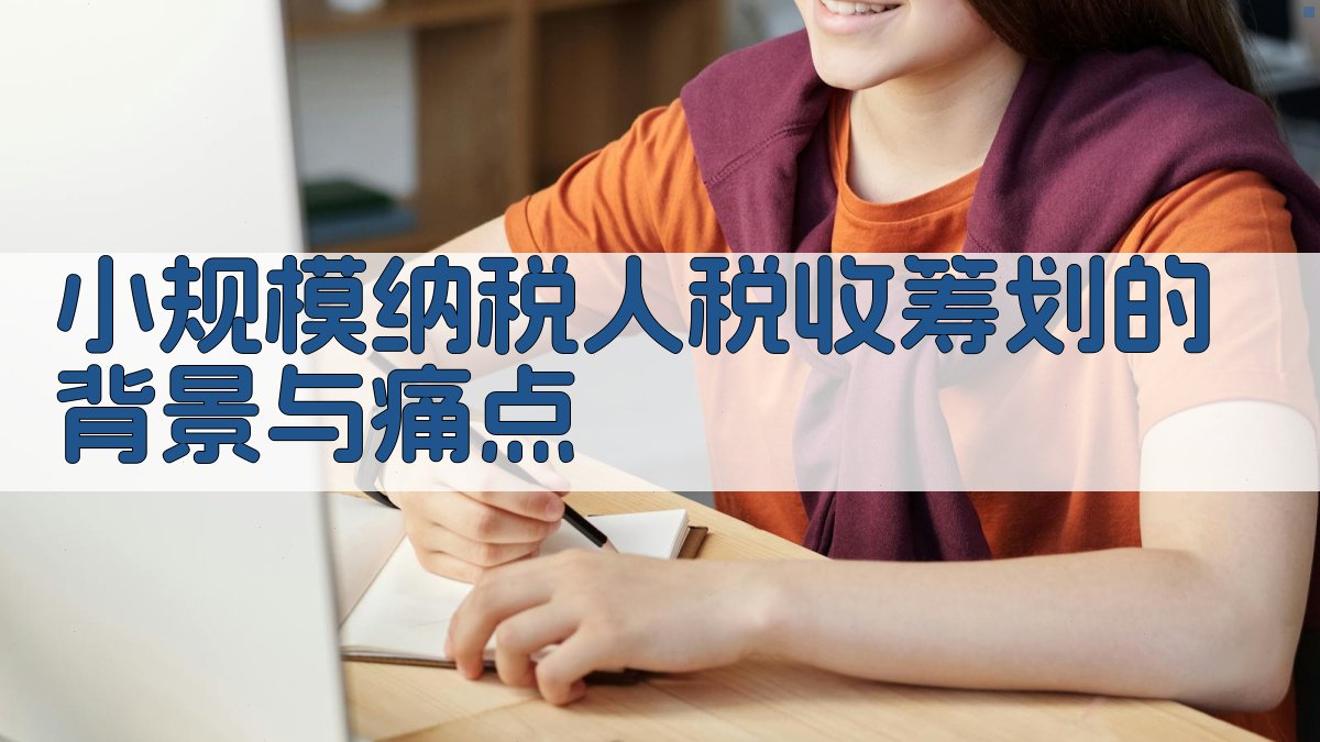 小规模纳税人税收筹划的背景与痛点 图1