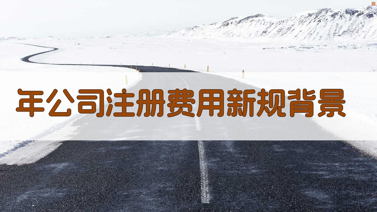年公司注册费用新规背景 图1