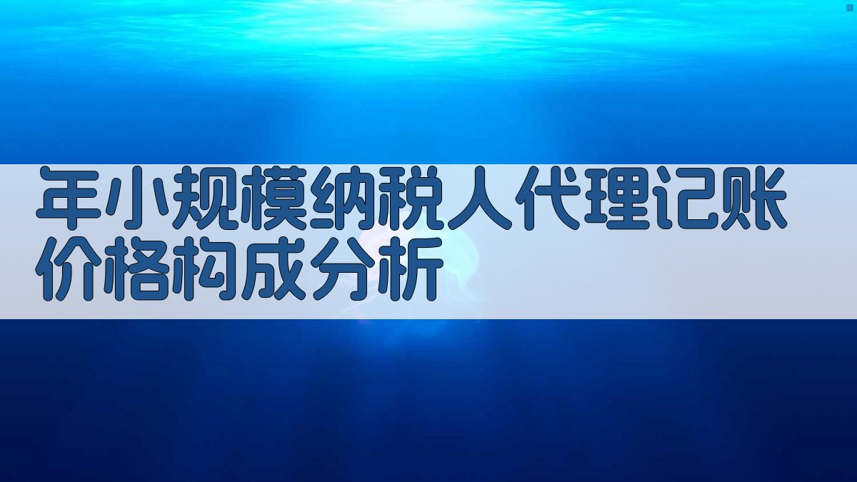 年小规模纳税人代理记账价格构成分析 图1