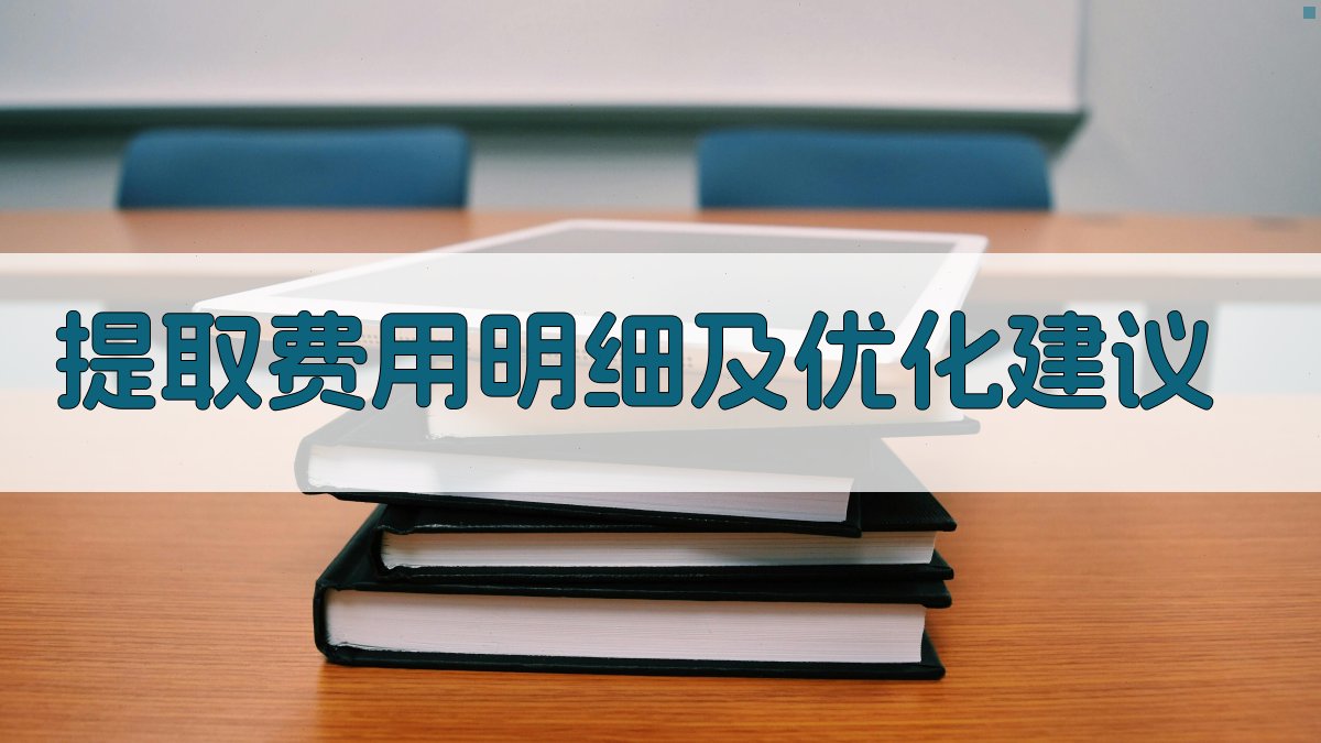 提取费用明细及优化建议 图1